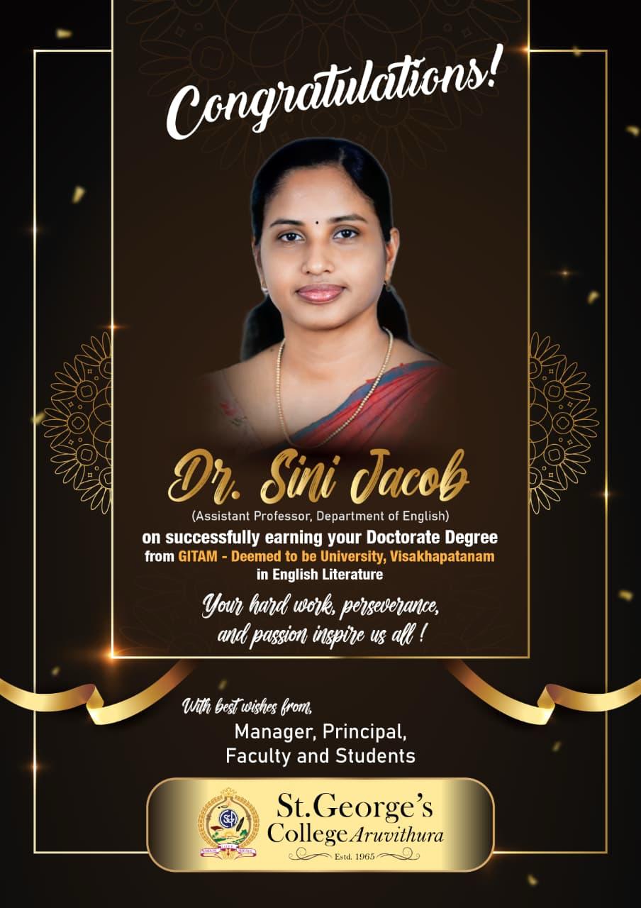 Earned Doctorate Degree from GITAM in English Literature